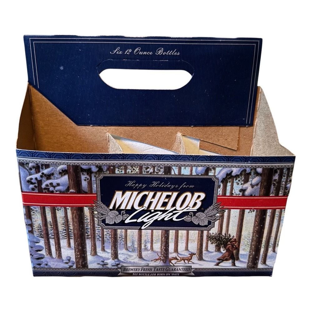 Vintage Michelob Light Christmas 6 Pack Beer Carton Holiday Breweriana Brewer
